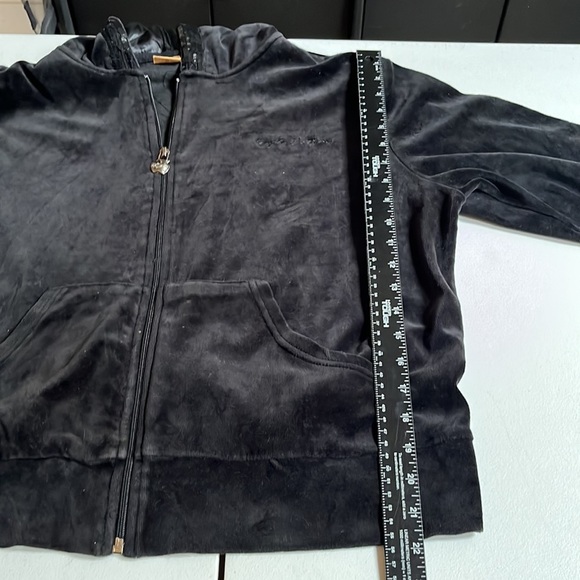 Apple Bottoms size 2X black velour zip hoodie with sequins fits 14-16 - Picture 13 of 16